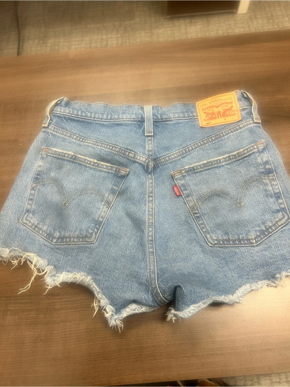 Levi’s 501 Classic High-Rise Distressed Denim Shorts - Light Blue